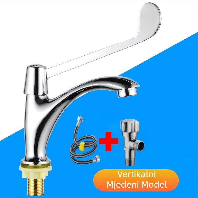 Medicinski umivaonik s lakatnim upravljanjem, zidna montaža, mesing, 0–50°C, 9 MPa, bakrena jezgra ventila