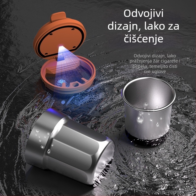 Popolnjak za auto s poklopcem, ABS materijal, univerzalni model, graviranje, automatsko gašenje dima