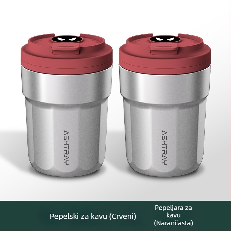 Popolnjak za auto s poklopcem, ABS materijal, univerzalni model, graviranje, automatsko gašenje dima