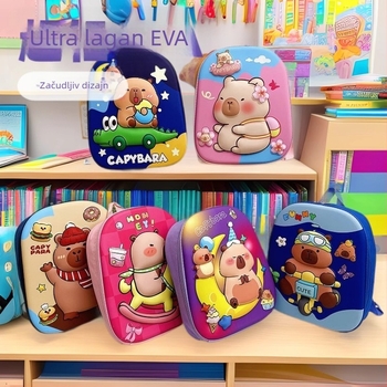 Capybara dječji ruksak s karikaturom – EVA, izuzetno lagan, prozračan, unisex, naramenice s zračnim jastučićem