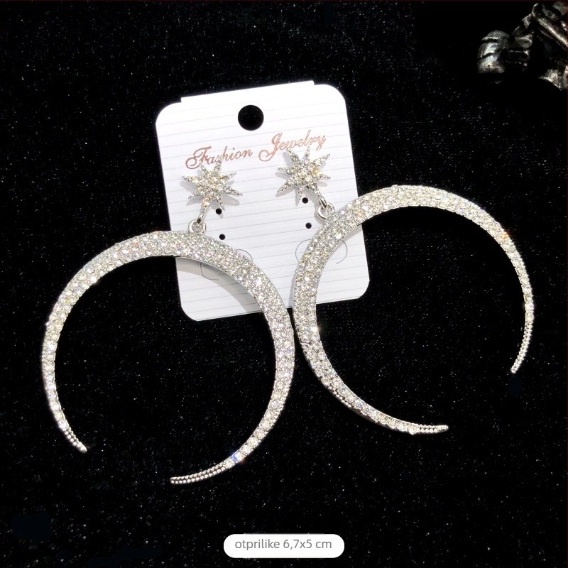 Naušnice s kristalima i resicama, elektroplastiiranje, čelični ušni štift, Luoxiang, modni stil