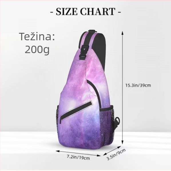 Muška torbica za pojas i na prsa, uličnog stila, velika kapaciteta, poliester, prozračna i vodootporna, kompatibilna s 8-inčnim prijenosnikom