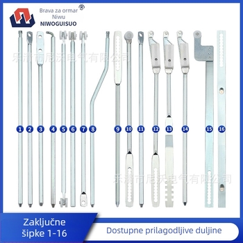Zaključavajuće šipke za ormariće | gornje i donje šipke; materijal: željezo; težina: 1; modeli: LS001-1, LG001-2, LS002-2, LG001-3; stil: moderni i minimalistički