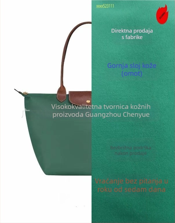 Longxiang klasična najlonska dumpling torba s poklopcem, sklopiva, gradski stil, najlon podstava, zatvaranje zipom, unutarnji džepovi za telefon i ID