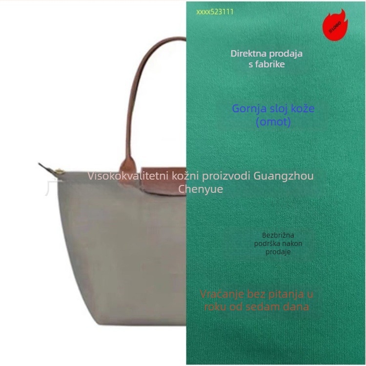 Longxiang klasična najlonska dumpling torba s poklopcem, sklopiva, gradski stil, najlon podstava, zatvaranje zipom, unutarnji džepovi za telefon i ID