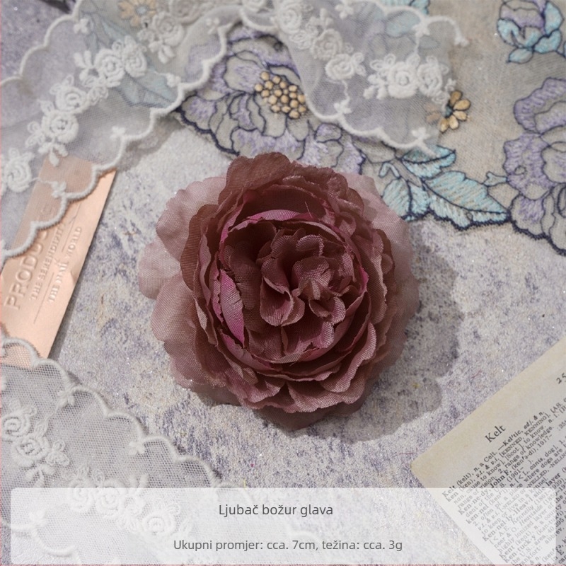 DIY dodatak za kosu s pivonskim satenim cvijetom – spaga za kosu, rekvizit za fotografiranje, namjena: fotografije i kućni styling, Yixuan, model 18904525367