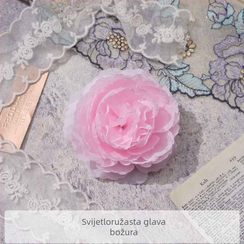 DIY dodatak za kosu s pivonskim satenim cvijetom – spaga za kosu, rekvizit za fotografiranje, namjena: fotografije i kućni styling, Yixuan, model 18904525367