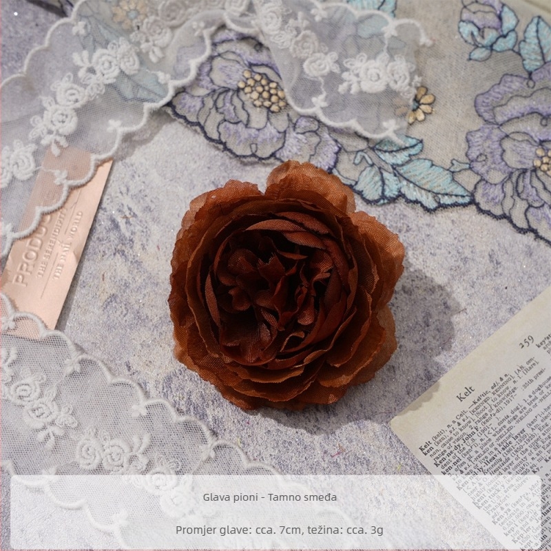 DIY dodatak za kosu s pivonskim satenim cvijetom – spaga za kosu, rekvizit za fotografiranje, namjena: fotografije i kućni styling, Yixuan, model 18904525367