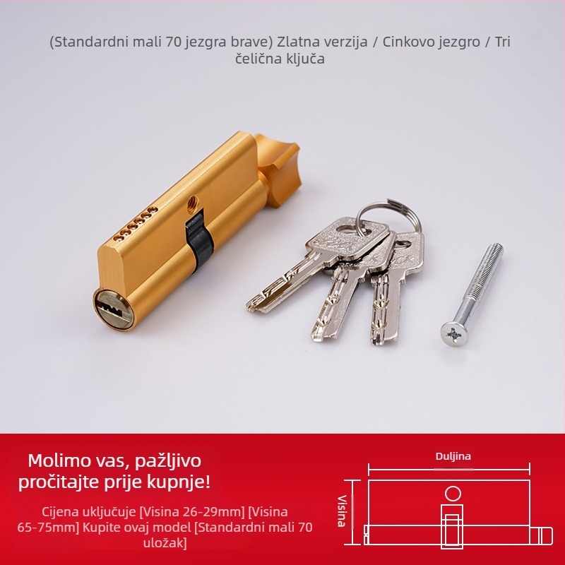 Brava za vrata spavaće sobe, unutarnja vrata, univerzalna, aluminijska legura, model SX-001, stil modernog minimalizma