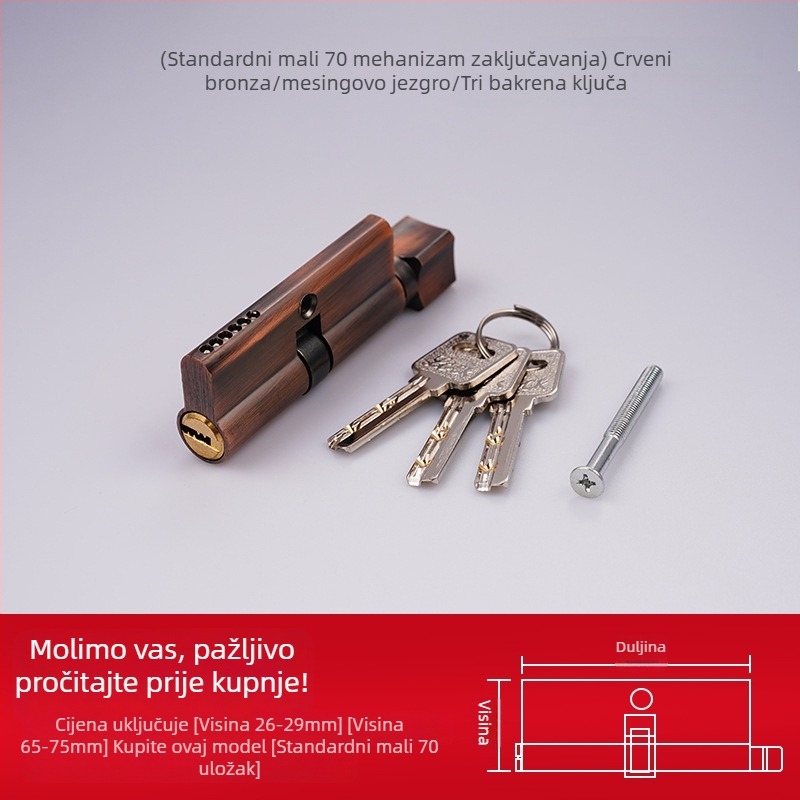Brava za vrata spavaće sobe, unutarnja vrata, univerzalna, aluminijska legura, model SX-001, stil modernog minimalizma