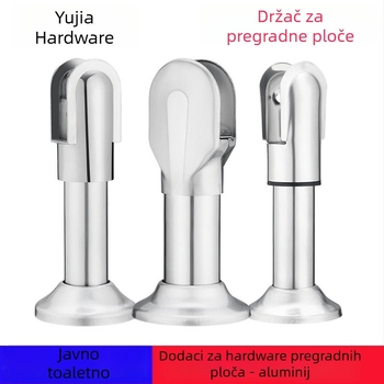 Nerđajući čelični nogari za pregrade javnih WC-a, podesiva baza, dvodijelni set, završna površina žičane teksture
