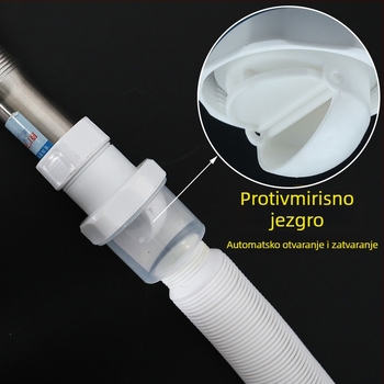 Odvod cijevi za umivaonik – protiv mirisa, nehrđajući čelik, model Sink Drain Pipe, Šifra proizvoda F77H55MMSTT7JT