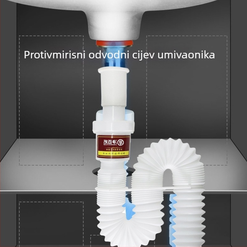 Odvod cijevi za umivaonik – protiv mirisa, nehrđajući čelik, model Sink Drain Pipe, Šifra proizvoda F77H55MMSTT7JT
