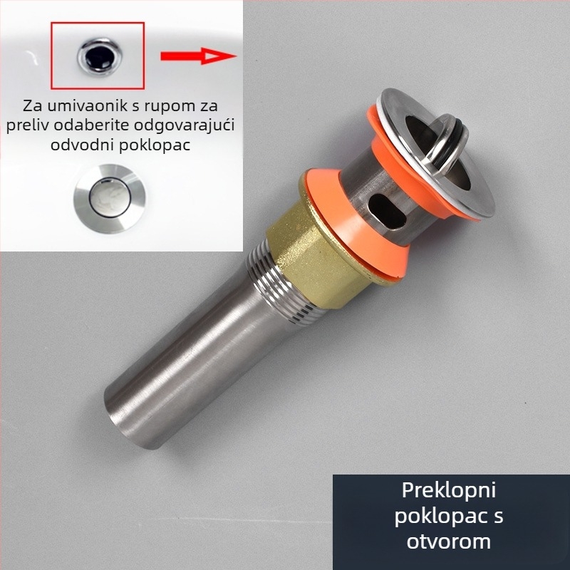 Odvod cijevi za umivaonik – protiv mirisa, nehrđajući čelik, model Sink Drain Pipe, Šifra proizvoda F77H55MMSTT7JT