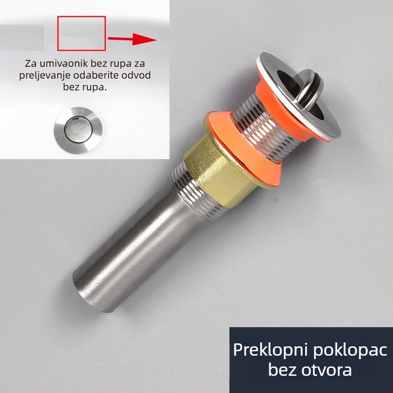 Odvod cijevi za umivaonik – protiv mirisa, nehrđajući čelik, model Sink Drain Pipe, Šifra proizvoda F77H55MMSTT7JT