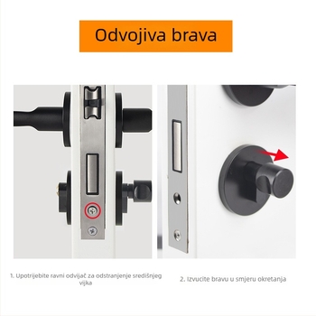 Cilindar brave za drvena vrata (Materijal: aluminijska legura, cinkova legura, mosadz; Težina: 0,3 kg; Stil: moderan i jednostavan)