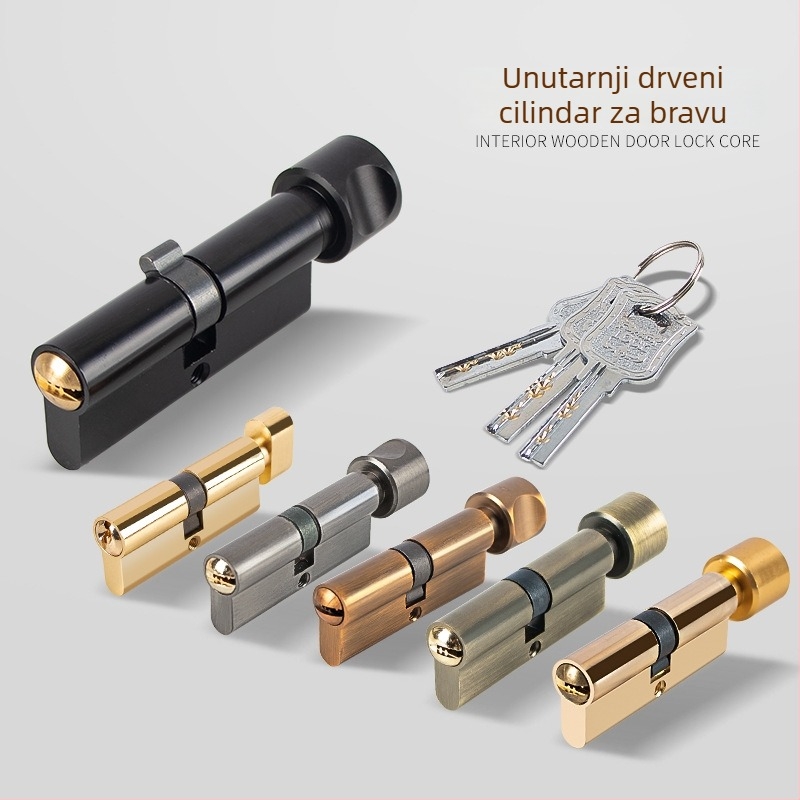 Cilindar brave za drvena vrata (Materijal: aluminijska legura, cinkova legura, mosadz; Težina: 0,3 kg; Stil: moderan i jednostavan)