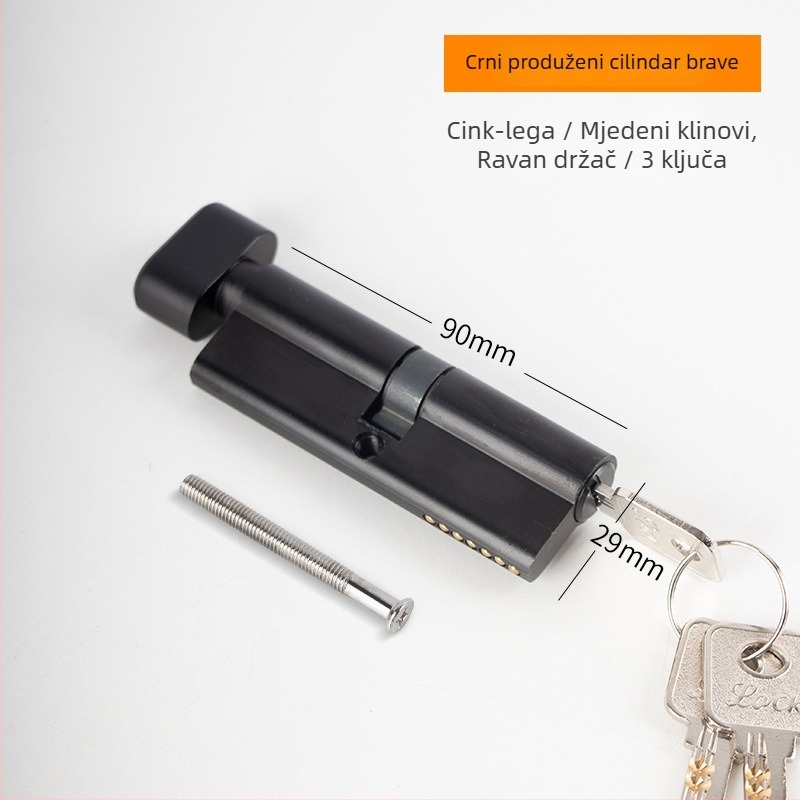 Cilindar brave za drvena vrata (Materijal: aluminijska legura, cinkova legura, mosadz; Težina: 0,3 kg; Stil: moderan i jednostavan)