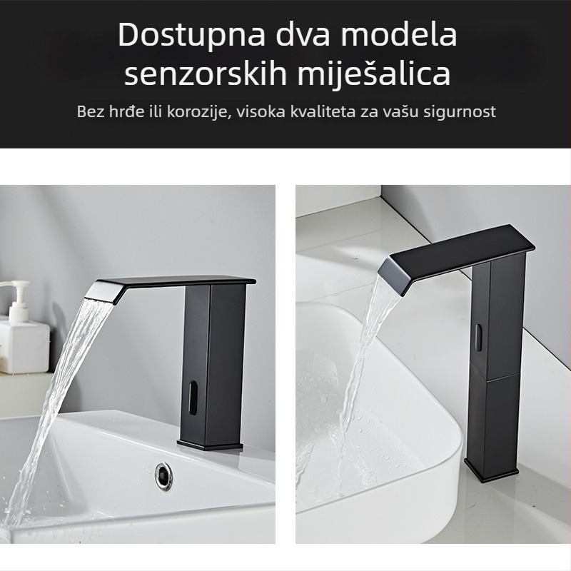 Indukcijska slavina za umivaonik, model 8835, montaža na jedan otvor, cijeli bakreni tijelo ventila, induktivno otvaranje