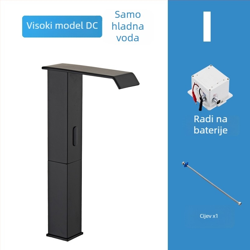 Indukcijska slavina za umivaonik, model 8835, montaža na jedan otvor, cijeli bakreni tijelo ventila, induktivno otvaranje