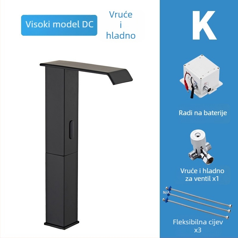 Indukcijska slavina za umivaonik, model 8835, montaža na jedan otvor, cijeli bakreni tijelo ventila, induktivno otvaranje