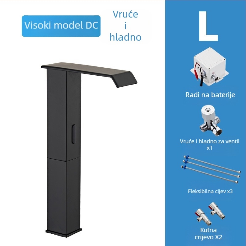 Indukcijska slavina za umivaonik, model 8835, montaža na jedan otvor, cijeli bakreni tijelo ventila, induktivno otvaranje