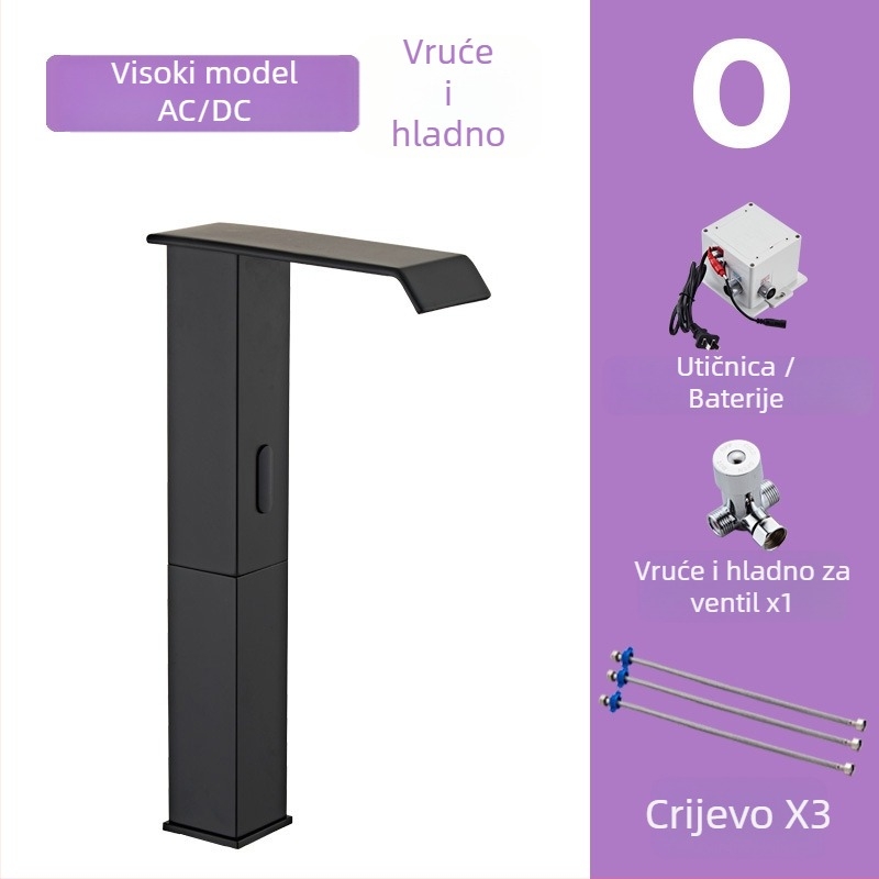 Indukcijska slavina za umivaonik, model 8835, montaža na jedan otvor, cijeli bakreni tijelo ventila, induktivno otvaranje