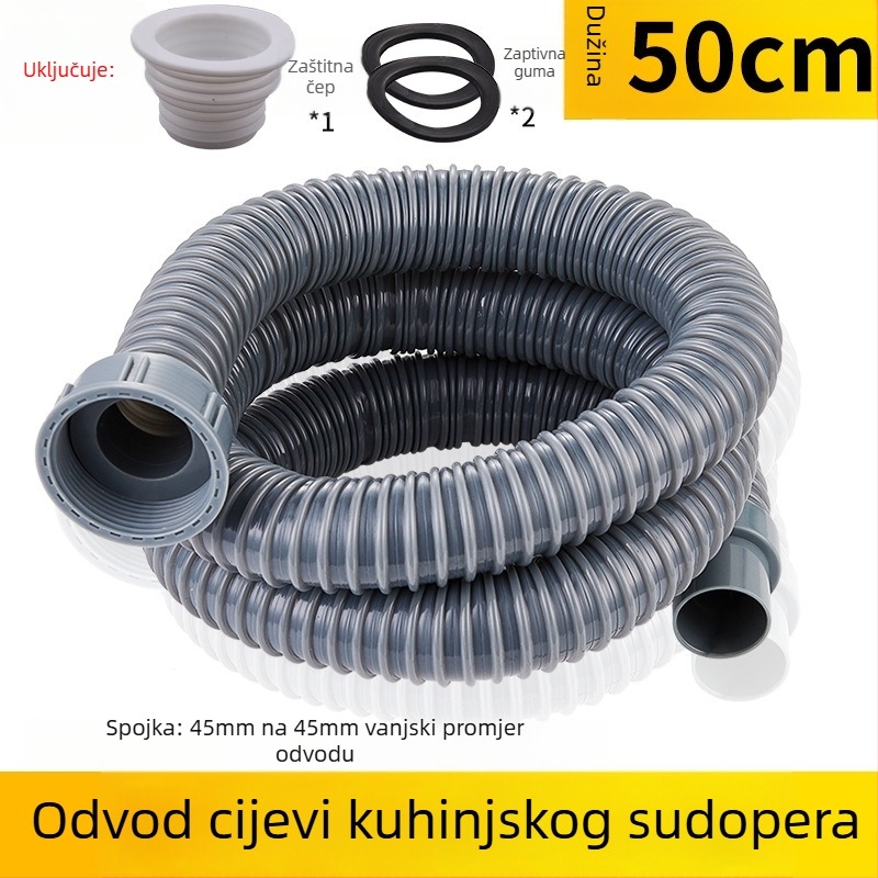 Proširenje odvoda kuhinjskog sudopera — 45 sučelje, odvodna cijev i pribor