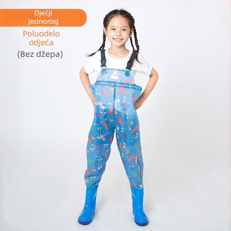 Dječji jednodjelni vodootporni kombinezon od PVC-a, brzo se suši, za sve sezone, unisex, za ribolov, plivanje i hodanje po plitkom.