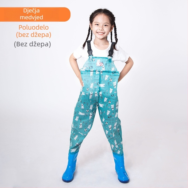 Dječji jednodjelni vodootporni kombinezon od PVC-a, brzo se suši, za sve sezone, unisex, za ribolov, plivanje i hodanje po plitkom.