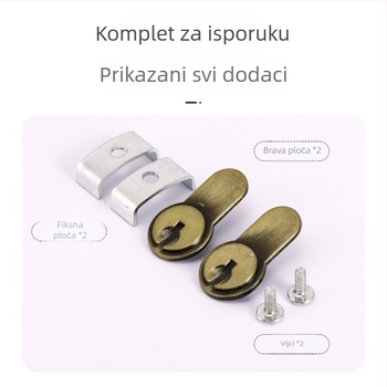 Ploča za zaključavanje od cinkovog legura, tip: ploča za zaključavanje, primjena: velike i male ploče s otvorima u obliku tikve, težina: 0.26