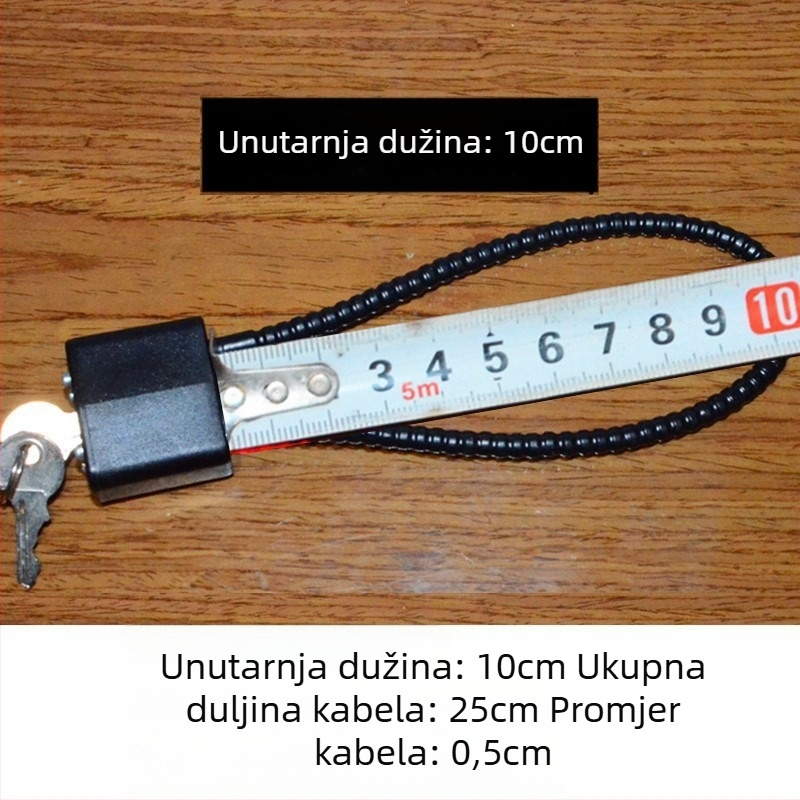 Katanac za ormar s čeličnim užetom, jezgro od cinka, čelična zaptivka, izravno otvaranje, Wolf dog