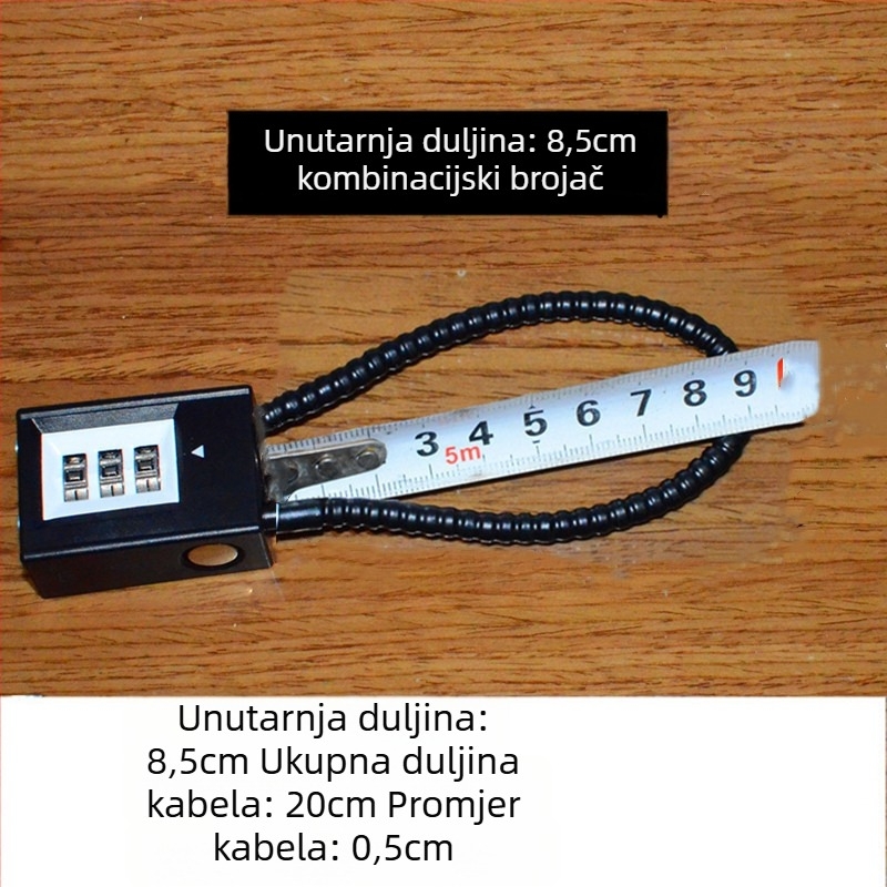 Katanac za ormar s čeličnim užetom, jezgro od cinka, čelična zaptivka, izravno otvaranje, Wolf dog