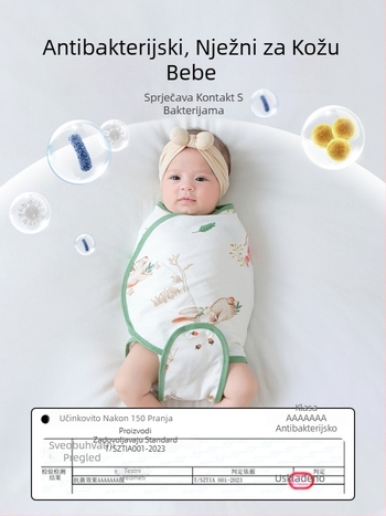 Kokon stil bebenski spavaći vreć od pamuka 95%+, podstava 95%+, antibakterijski i upija vlagu, za novorođenčad do 12 mjeseci, proljeće i jesen.