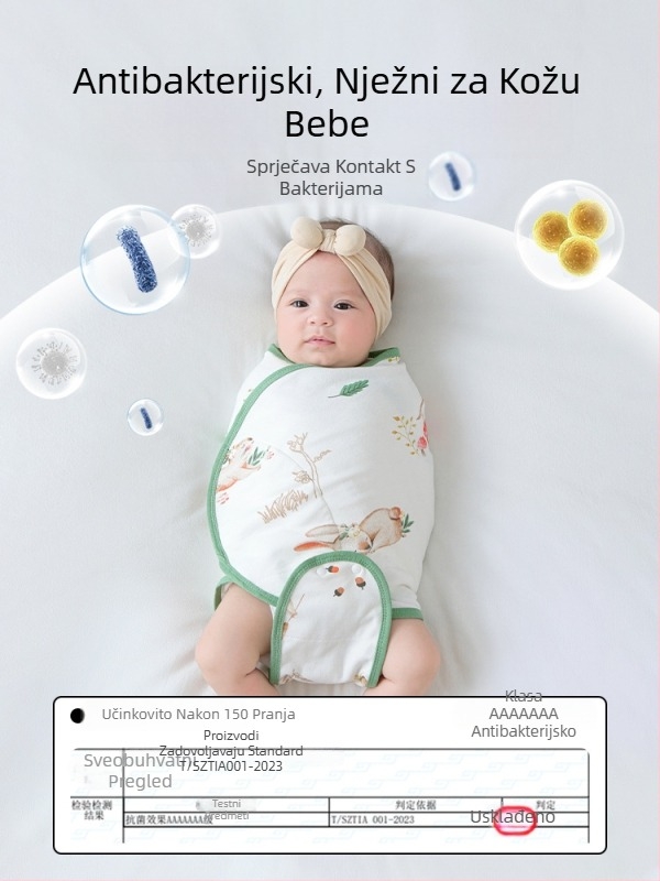 Kokon stil bebenski spavaći vreć od pamuka 95%+, podstava 95%+, antibakterijski i upija vlagu, za novorođenčad do 12 mjeseci, proljeće i jesen.