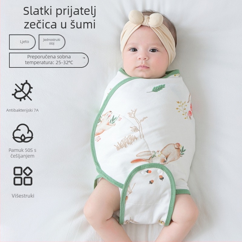 Kokon stil bebenski spavaći vreć od pamuka 95%+, podstava 95%+, antibakterijski i upija vlagu, za novorođenčad do 12 mjeseci, proljeće i jesen.