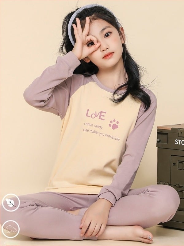 Termalni set donjeg rublja za djevojčice, 100% pamuk, proljeće–jesen–zima, održava toplinu, za djecu od 8+ godina (visina iznad 140 cm)