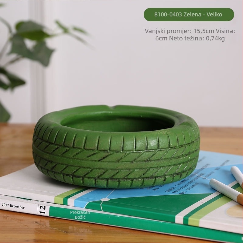 Pepeljara u obliku gume, stolna, minimalističko-industrijski dizajn, model AS65465161