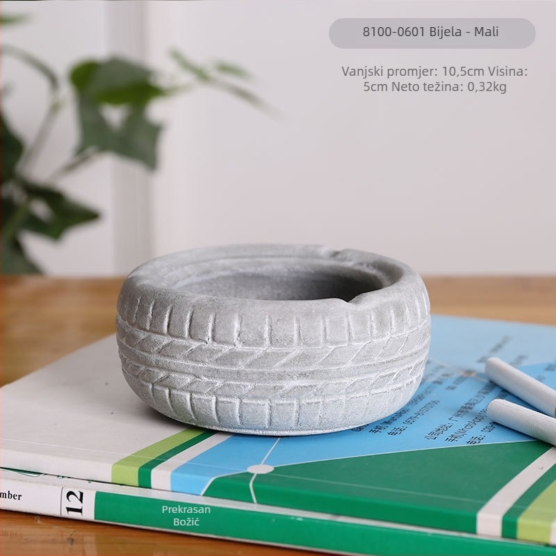 Pepeljara u obliku gume, stolna, minimalističko-industrijski dizajn, model AS65465161