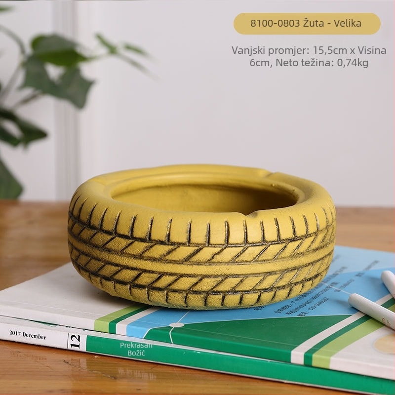 Pepeljara u obliku gume, stolna, minimalističko-industrijski dizajn, model AS65465161