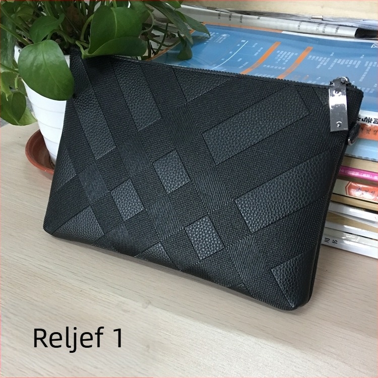 Mini Dragon muški PU kožni clutch novčanik – ugraviran geometrijski uzorak, vodootporan, podstava od najlona, poslovni stil