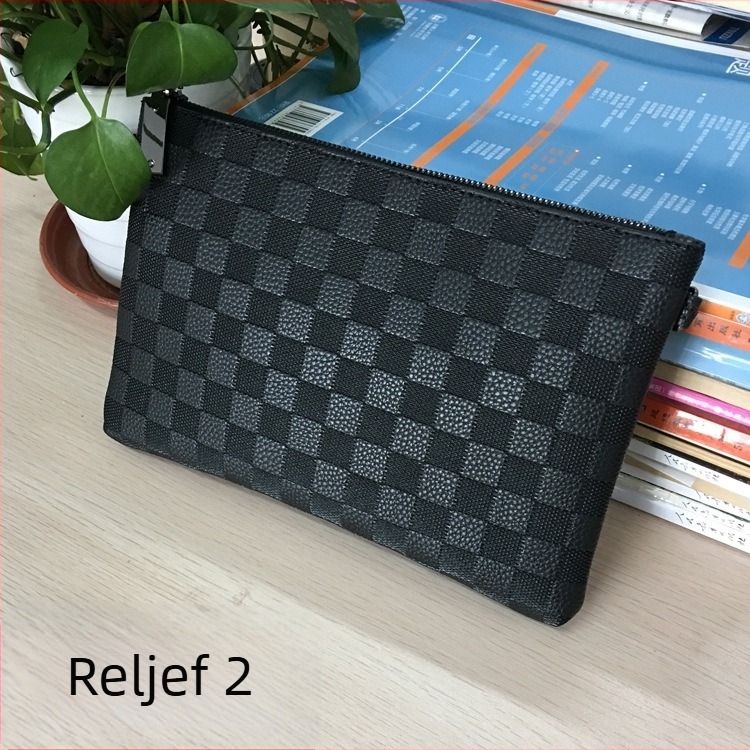 Mini Dragon muški PU kožni clutch novčanik – ugraviran geometrijski uzorak, vodootporan, podstava od najlona, poslovni stil