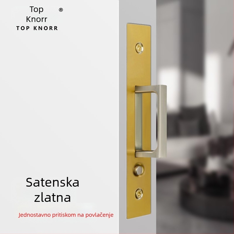 DJL-10200 Skrivena ključavnica za kapsna klizna vrata, tip kuka, cinkova legura, elektroplating