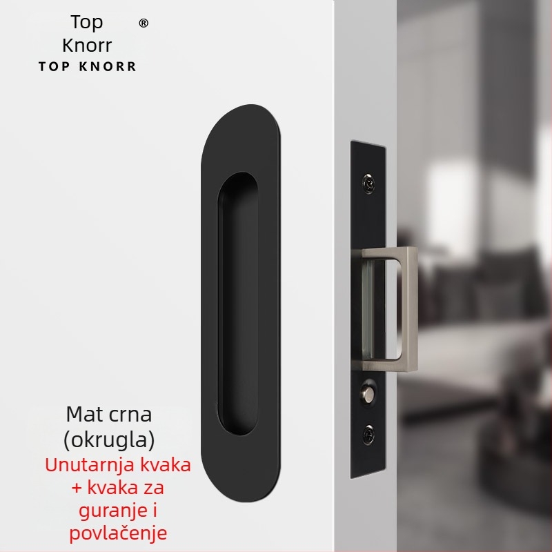 DJL-10200 Skrivena ključavnica za kapsna klizna vrata, tip kuka, cinkova legura, elektroplating