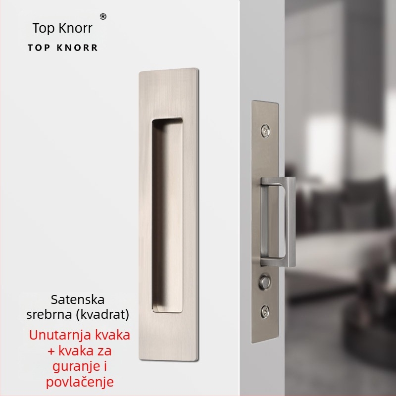 DJL-10200 Skrivena ključavnica za kapsna klizna vrata, tip kuka, cinkova legura, elektroplating
