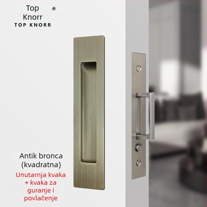 DJL-10200 Skrivena ključavnica za kapsna klizna vrata, tip kuka, cinkova legura, elektroplating