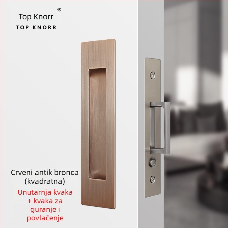 DJL-10200 Skrivena ključavnica za kapsna klizna vrata, tip kuka, cinkova legura, elektroplating
