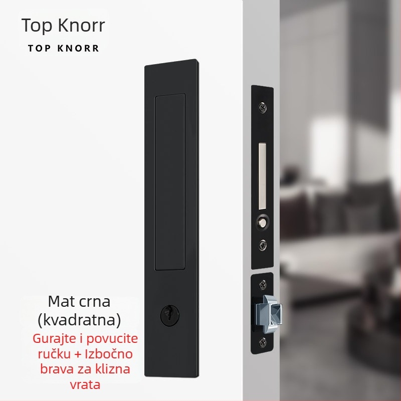 DJL-10200 Skrivena ključavnica za kapsna klizna vrata, tip kuka, cinkova legura, elektroplating