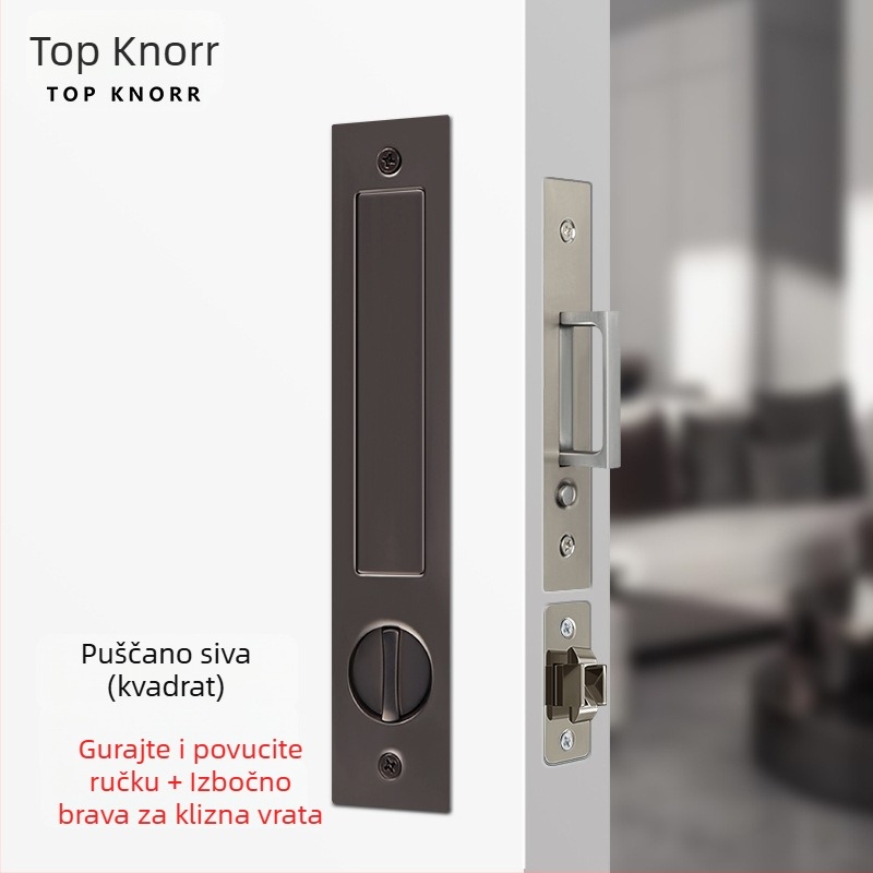 DJL-10200 Skrivena ključavnica za kapsna klizna vrata, tip kuka, cinkova legura, elektroplating