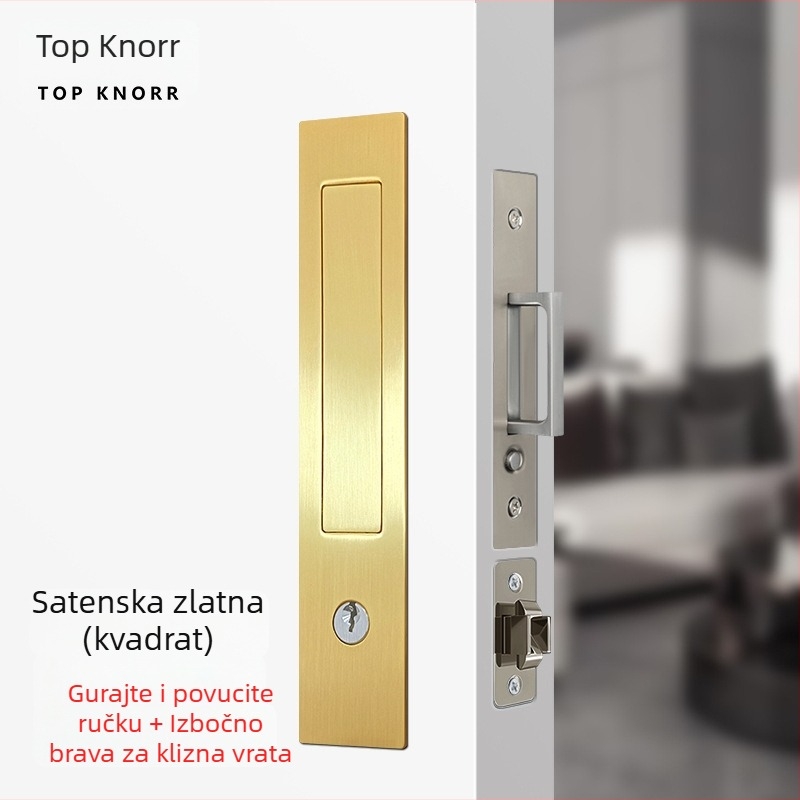 DJL-10200 Skrivena ključavnica za kapsna klizna vrata, tip kuka, cinkova legura, elektroplating